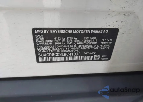 2020 BMW X5 xDrive40I from USA, damaged, VIN 5UXCR6C08L9C41033